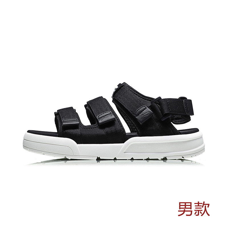 李宁凉鞋男鞋2018新品透气轻便魔术贴情侣鞋时尚经典夏季运动鞋