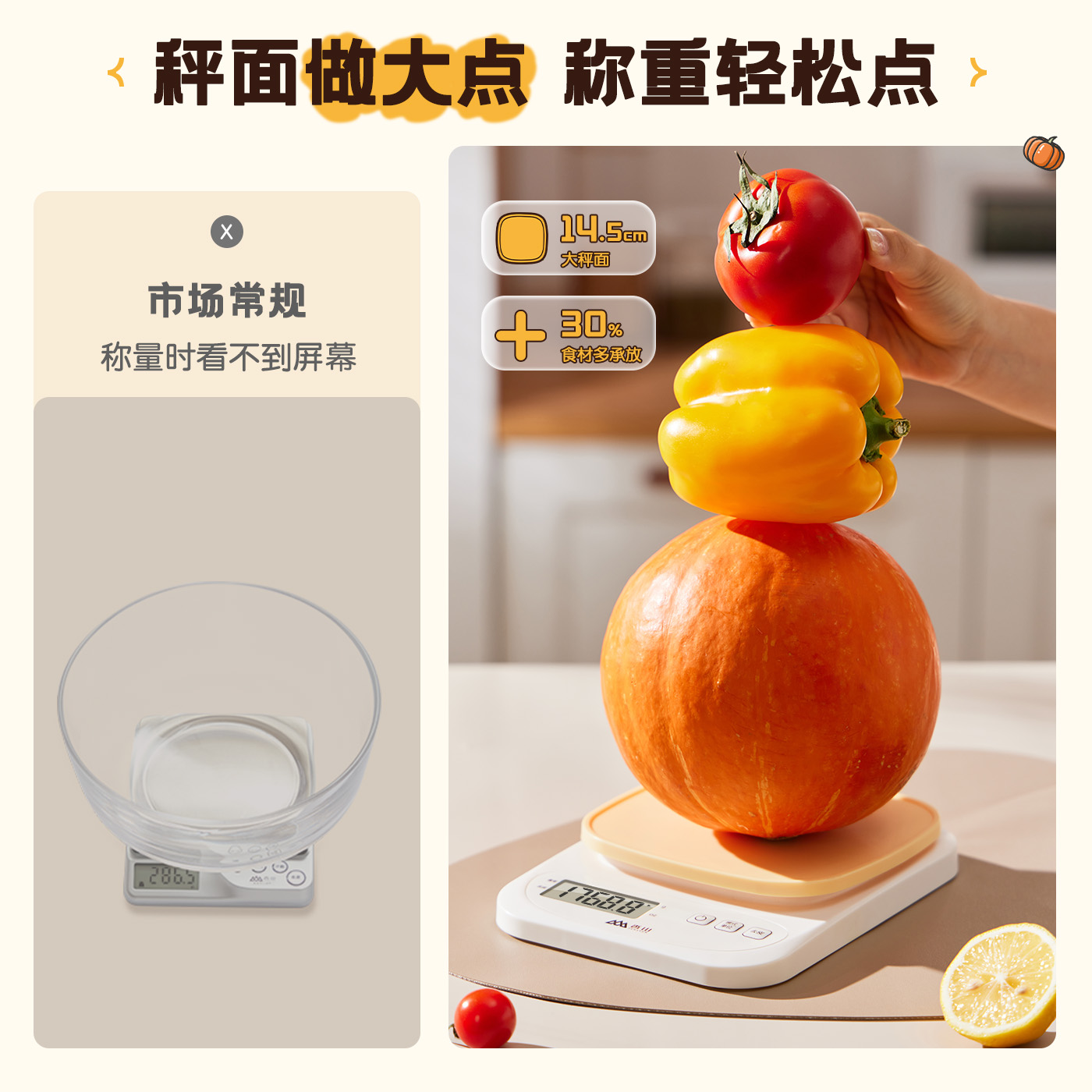 香山厨房秤电子秤小型食物称重器2025新款家用精准秤烘焙克数秤度高清大图