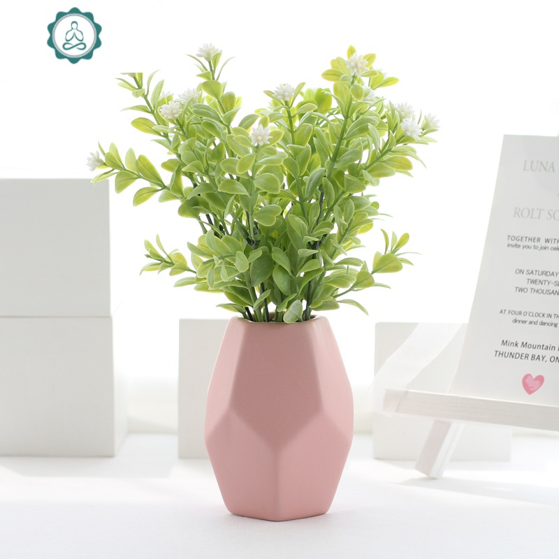 仿真塑料绿色植物绿萝网纹叶小盆栽套装家居餐桌客厅装饰摆件摆设 封