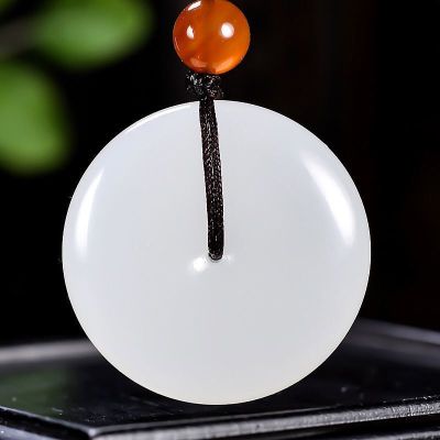 新疆白玉平安扣吊坠百搭款通用款式尺寸12mm25mm送伸缩绳常规版