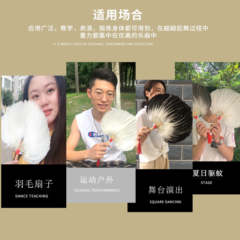 羽毛扇子鹅毛扇宝宝孔雀儿童婴儿毛毛扇夏季孔明扇白色诸葛亮扇子 三维工匠 加大精品羽毛扇(三把)高清大图