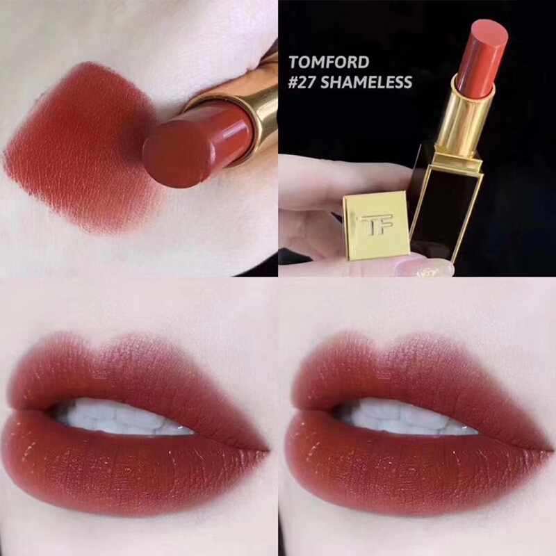 汤姆福特(TOM FORD)TF黑管黑金细管唇膏#27shameless砖红色3g