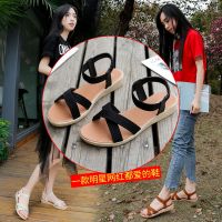 2019夏季新款平底夏季韩版百搭休闲松紧带平跟罗马学生鞋和妈妈孕妇软底女凉鞋威珺