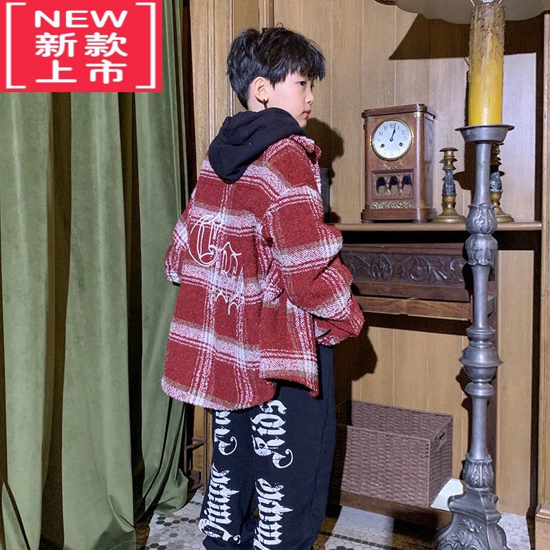 可莉允「粗花呢的夹棉外套」男童棉服女童加厚儿童秋冬韩版上衣图片