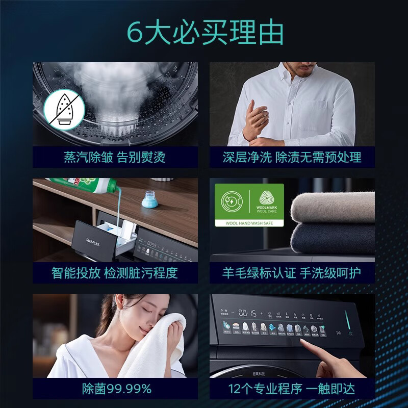 西门子IQ500超氧洗衣机WG54K7D10W高清大图