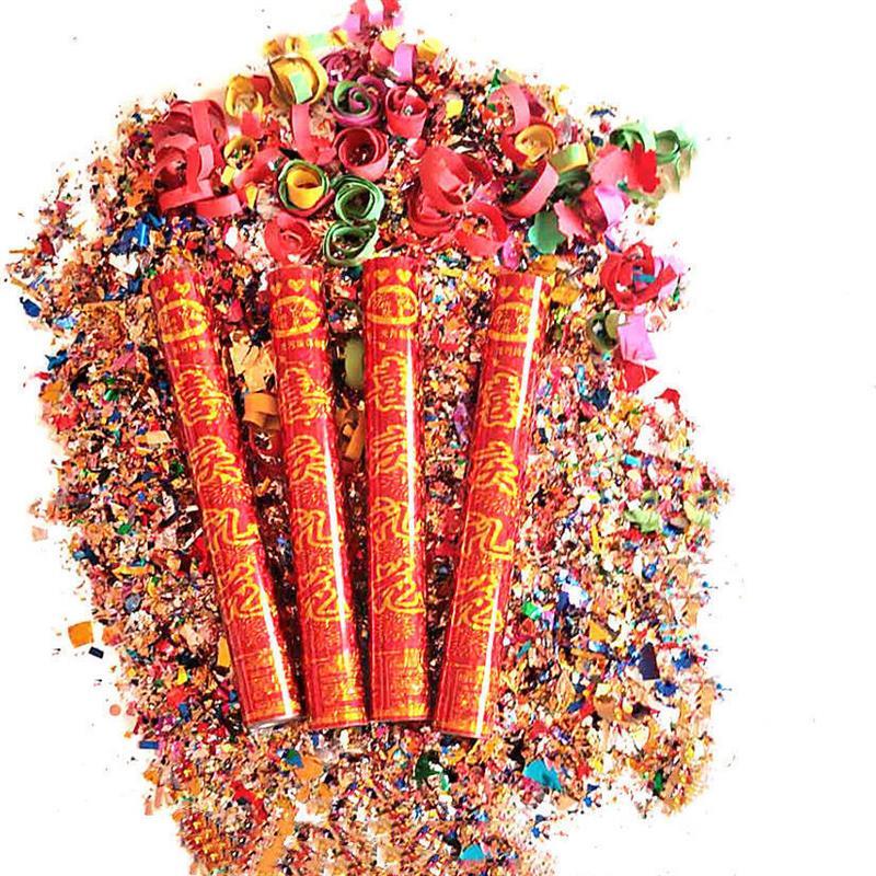 40厘米纸卷2支装结婚用品礼花筒礼炮筒乔迁之喜装饰开业开工手持拧