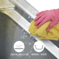 摩恩(MOEN)304不锈钢厨房水槽套餐手工槽1.2MM加厚台上台下双槽大小槽洗菜盆洗碗槽夏普手工槽