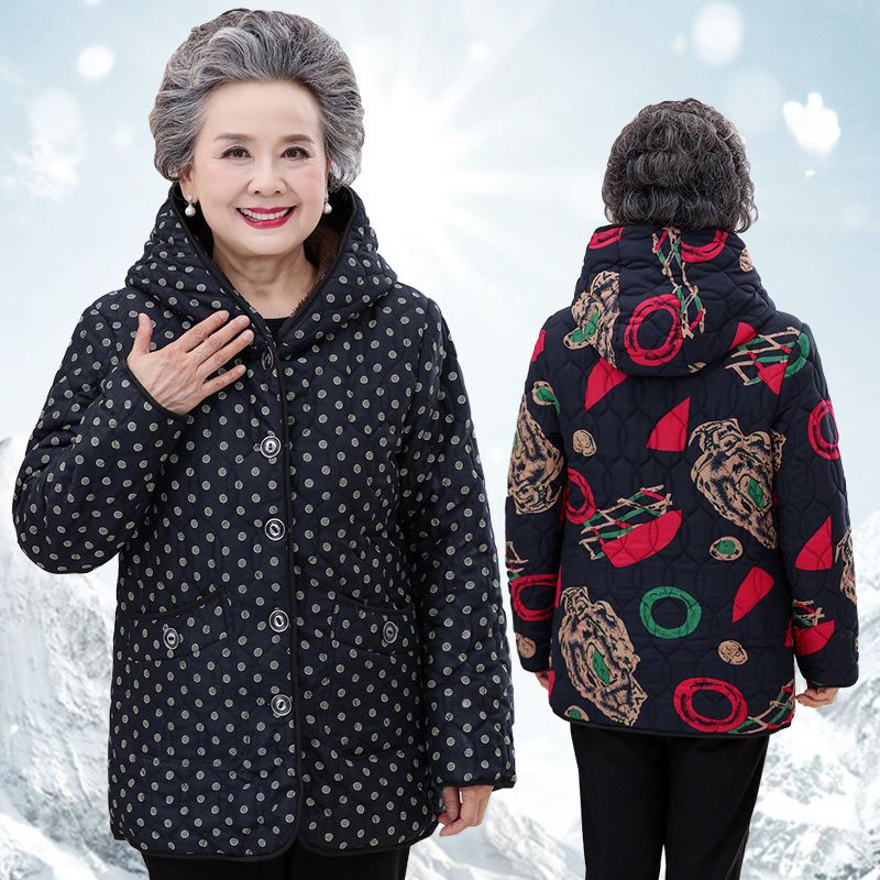 中老年女装棉衣女妈妈衣服奶奶冬装棉服秋冬装岁老人加绒加厚棉袄