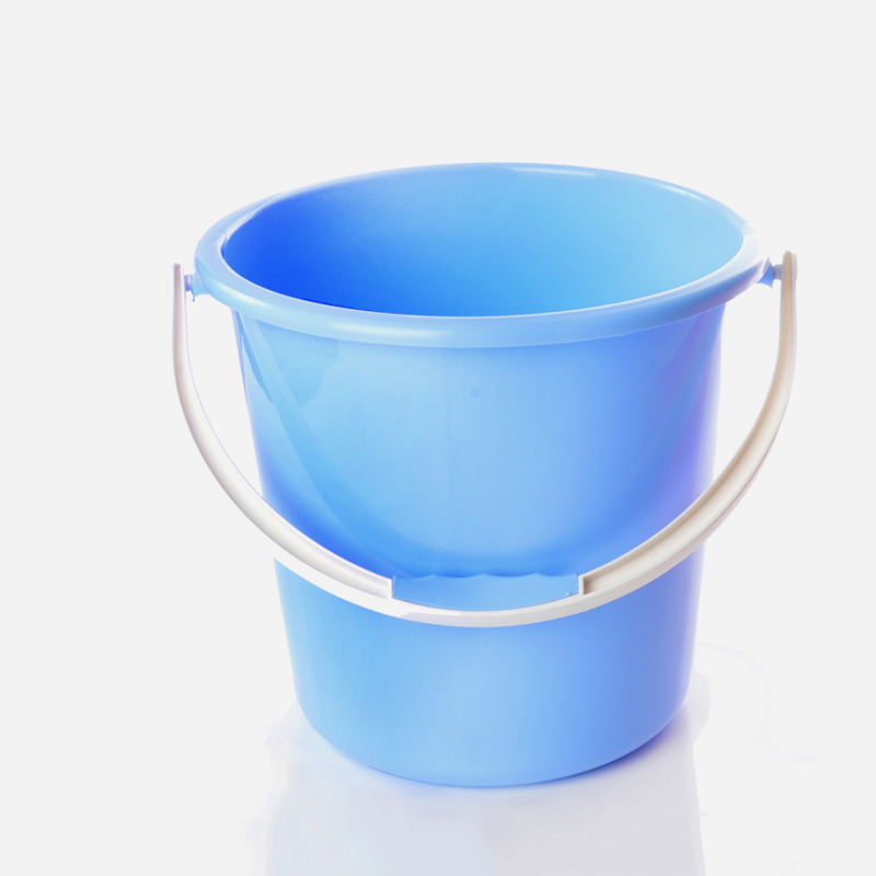 提水桶日式简约家用厨房储水桶小大号手提塑料水桶天蓝色8l小号