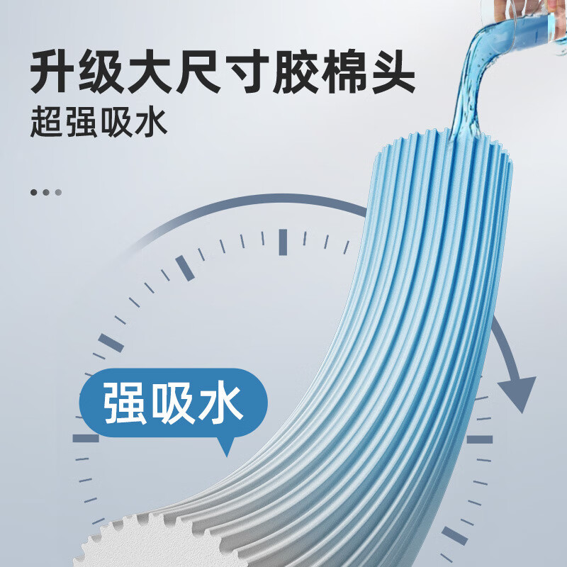 茶花234001 胶绵拖把对折海棉拖布吸水挤水墩布一拖净拖地神器免手洗33cm高清大图