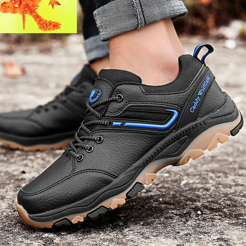 牛筋底秋季防水男鞋户外男士旅游登山鞋防滑耐磨运动鞋防雨鞋秋天简畅