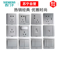 [自营旗舰店]西门子(SIEMENS)开关插座面板远景彩银86型五孔USB空调16A 电源插座 五孔 远景彩银系列