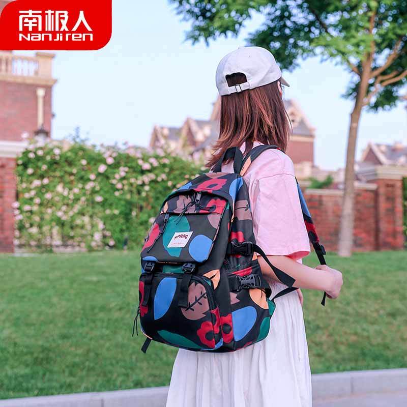 背包女2021新款潮韩版书包可爱日系简约学生双肩包高清大图