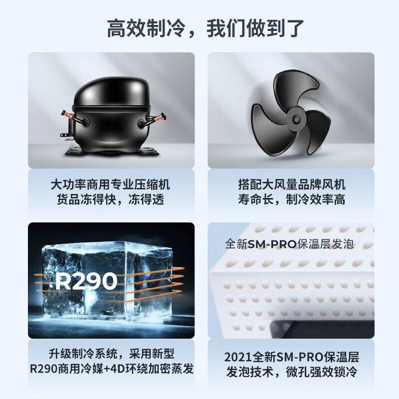 星星SD/SC-246SY 208升展示柜商用冰柜单温转换玻璃门卧式冷柜平岛柜超市便利店速冻雪柜高清大图