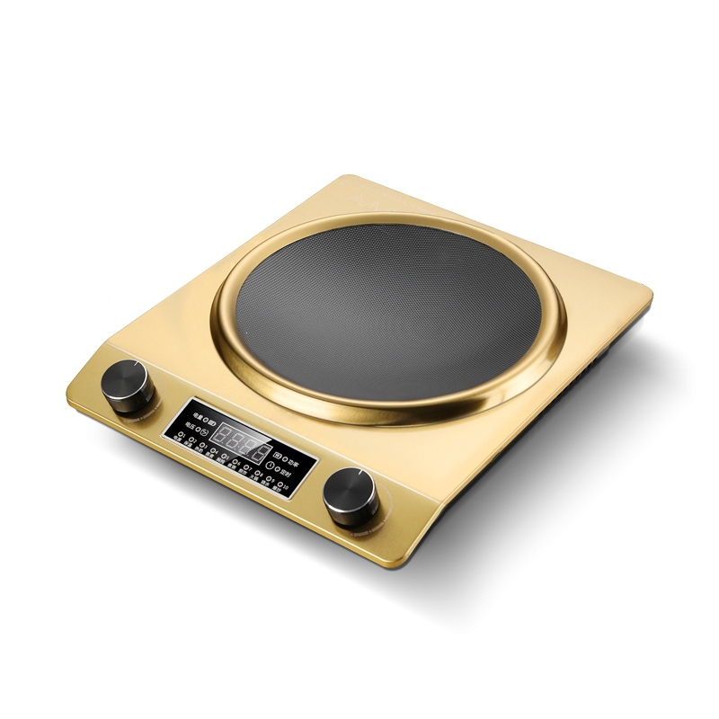 新飞凹面电磁炉大功率3500w家用爆炒多功能一体凹型灶猛火炒菜_拉丝银