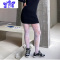 Ideamini200斤大码白色复古蕾丝网袜胖妹妹黑色暗黑玫瑰花打底连裤袜丝袜