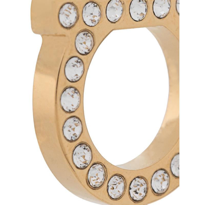 Ferragamo女士晶钻金属耳环时尚百搭配饰铜合金GANCINI风格高清大图