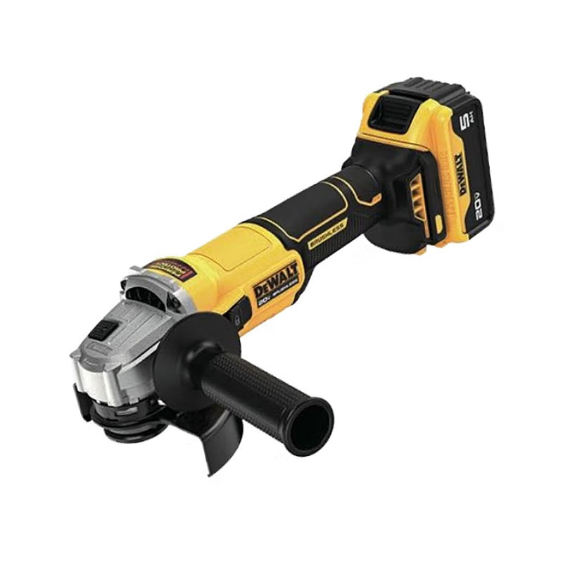 得伟20V锂电无刷100mm角磨机两电一充6.0电池DCG407N-6X2套高清大图