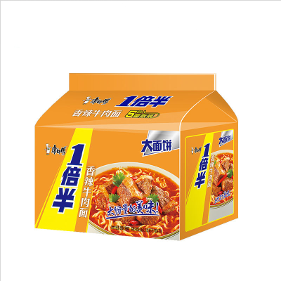 康师傅 一倍半 香辣牛肉面 5连包