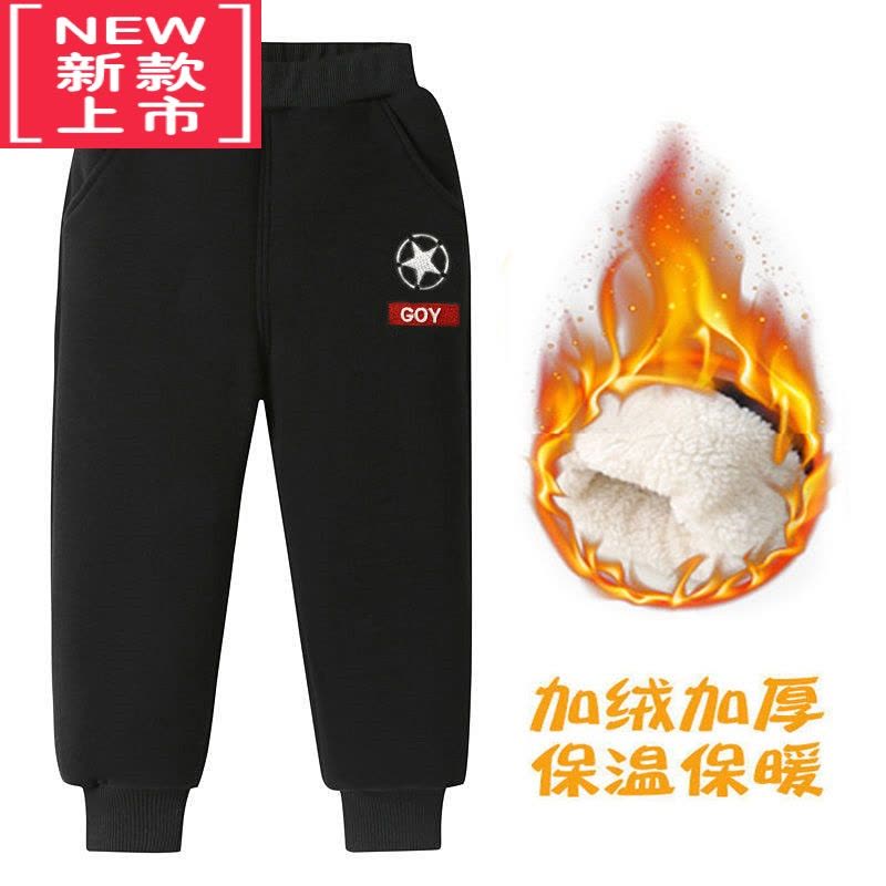 可莉允儿童双层加绒加厚棉裤外穿3岁9宝宝时尚保暖裤休闲宽松款新品图片