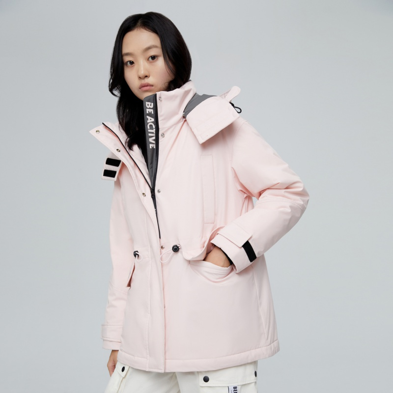 波司登羽绒服2020年新款女收腰撞色鸭绒休闲时尚外套冬风衣白色