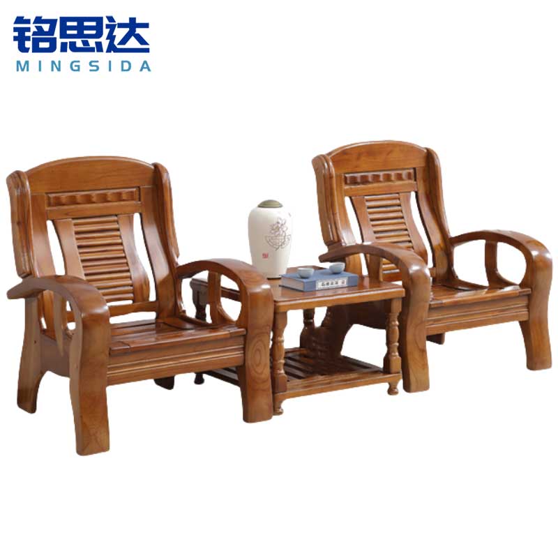 铭思达木质沙发单人+单人+方几套高清大图