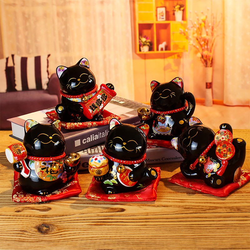 猫摆件小号发财猫店铺开业创意礼品收银台陶瓷日本存钱储蓄罐 三维工匠 4.5寸财源滚滚白色猫高清大图