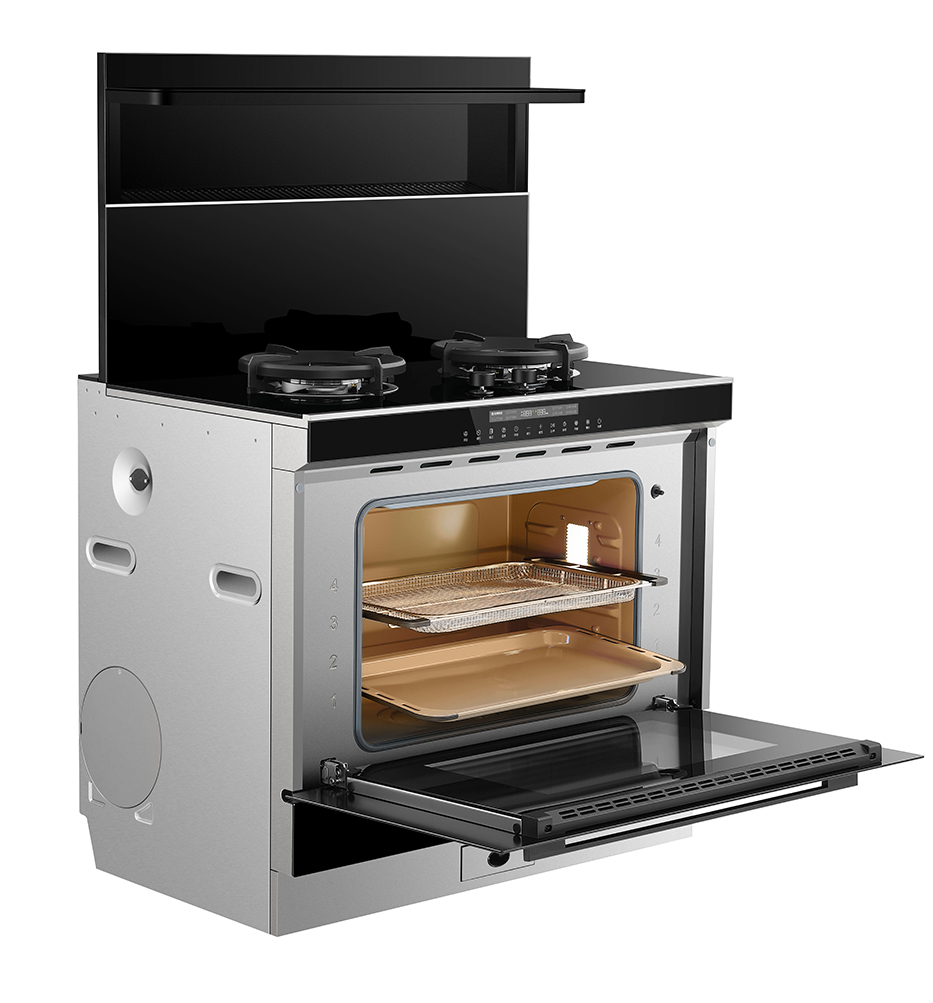 火星人(marssenger)集成灶JJZY-F73BC01R钢化玻璃台面排油烟机燃气灶蒸烤一体灶 右排烟 液化气高清大图