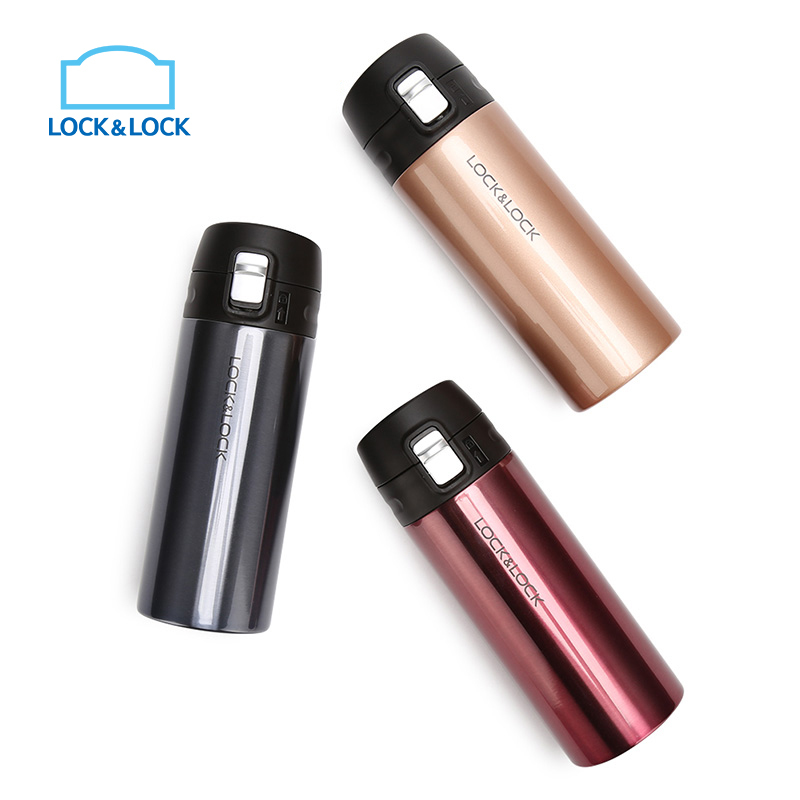 乐扣乐扣(lock&lock)菲特保温杯 水杯 杯子弹跳杯盖304不锈 LHC3219RBR(400ml)红色高清大图