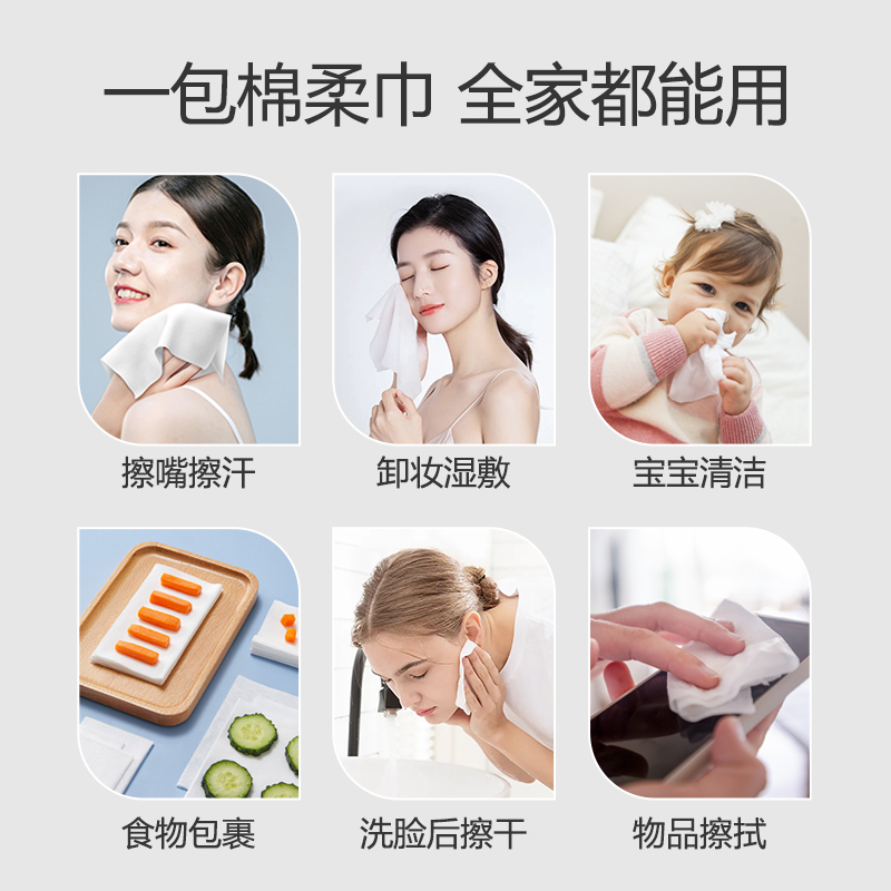 三只小猪母婴儿童棉柔巾洗脸巾80抽1包一次性洗脸巾擦脸巾便携居家