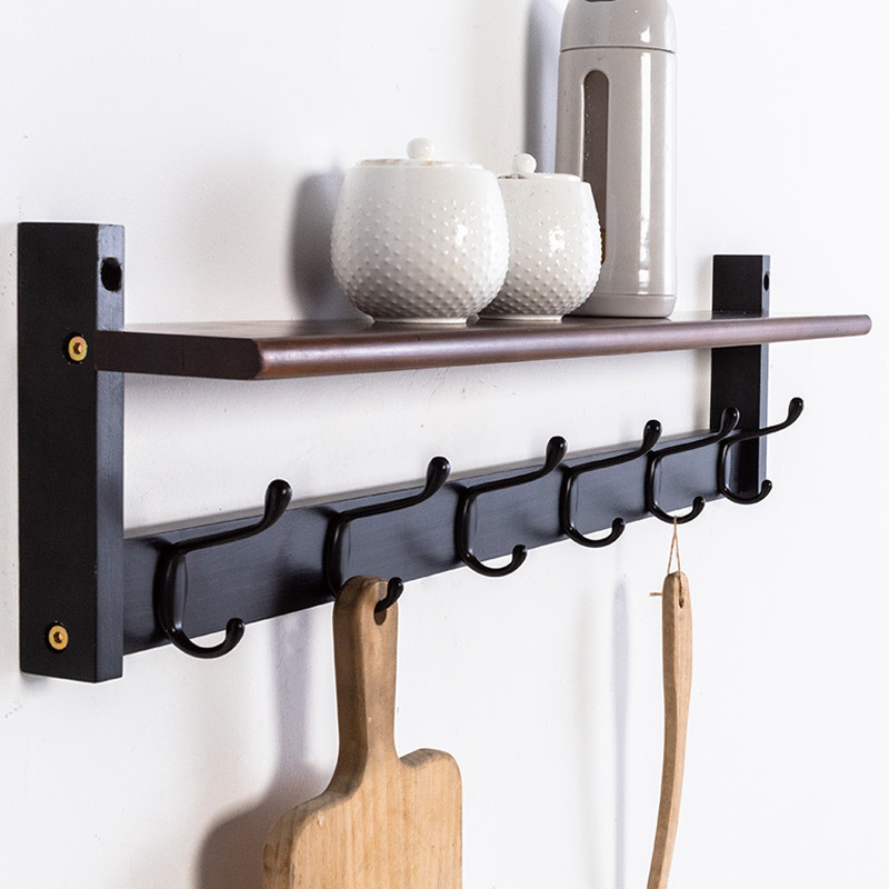 挂衣架壁挂墙上衣帽架创意实木卧室衣服架子玄关多功能挂钩置物架