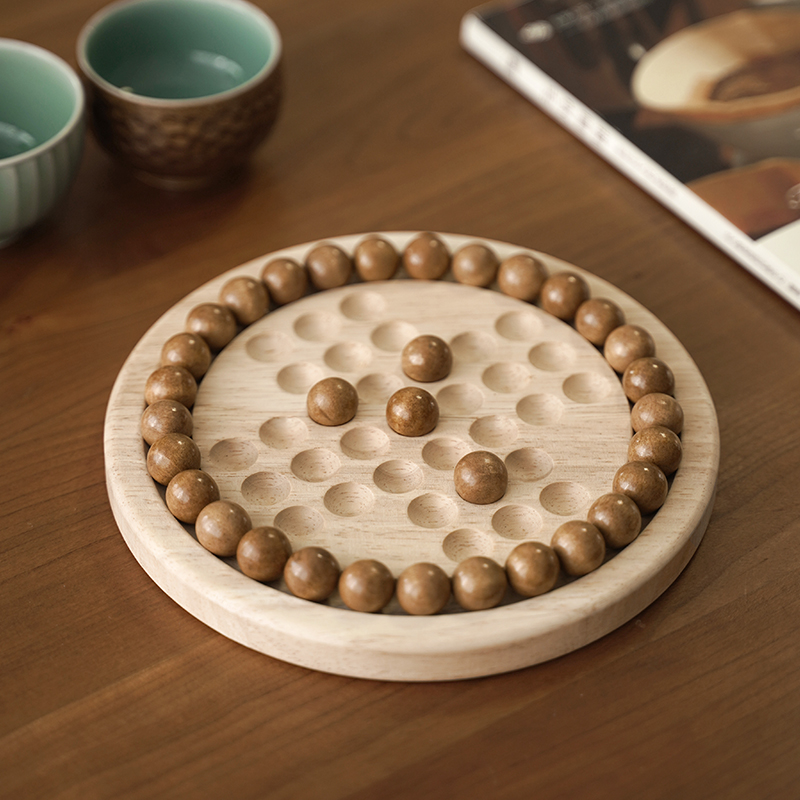 林老师木制单身贵族棋孔明棋钻石棋独立棋一个人玩的玩具解闷1663高清大图