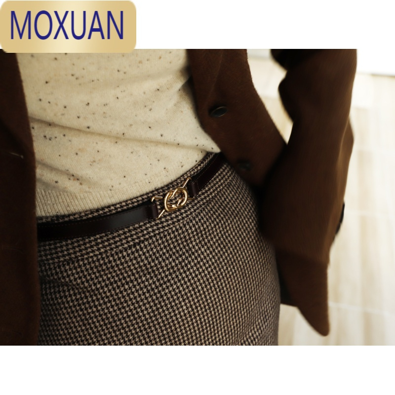MOXUANBlueblues sky 纯法式蝴蝶结复古扣腰带 质感Vintage腰封