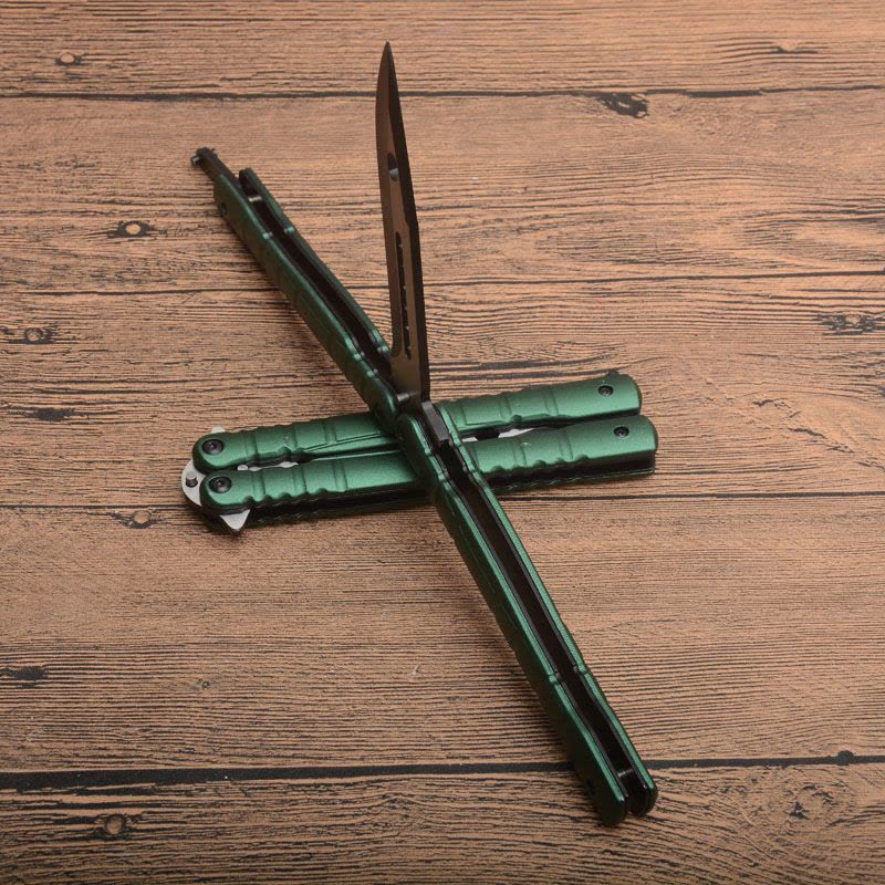 户外野营蝴蝶刀训练刀 蝴蝶训练工具 户外工具 蝴蝶甩刀 多功能折叠刀 便携防卫刀甩出刀折刀图片