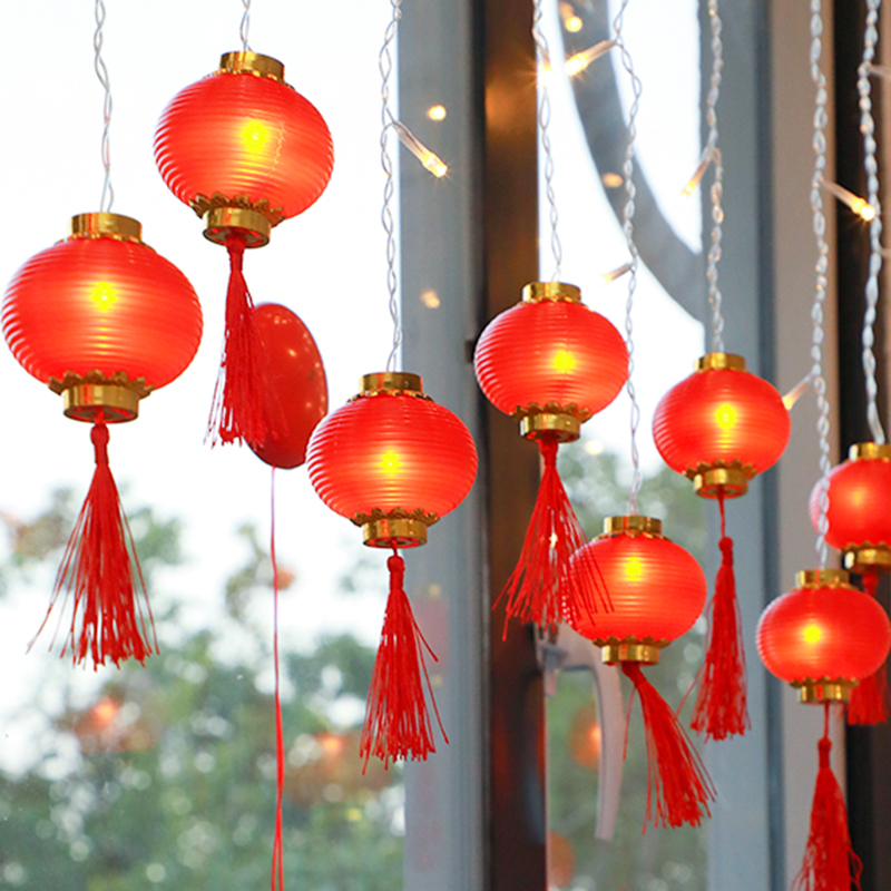苏宁优购春节装饰新年led彩灯发光喜庆室内过年阳台布置小红灯笼挂饰