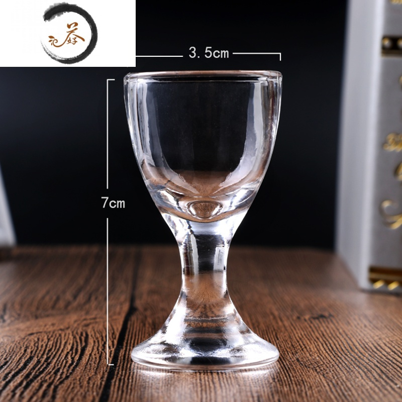haoyangdao6只装玻璃白酒杯玻璃高脚烈酒小酒盅迷你