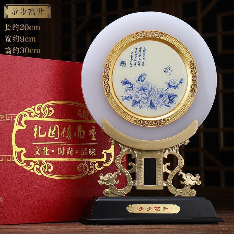 美帮汇玉石平安白玉扣摆件客厅酒柜家居装饰乔迁新居礼品博古架摆设高清大图