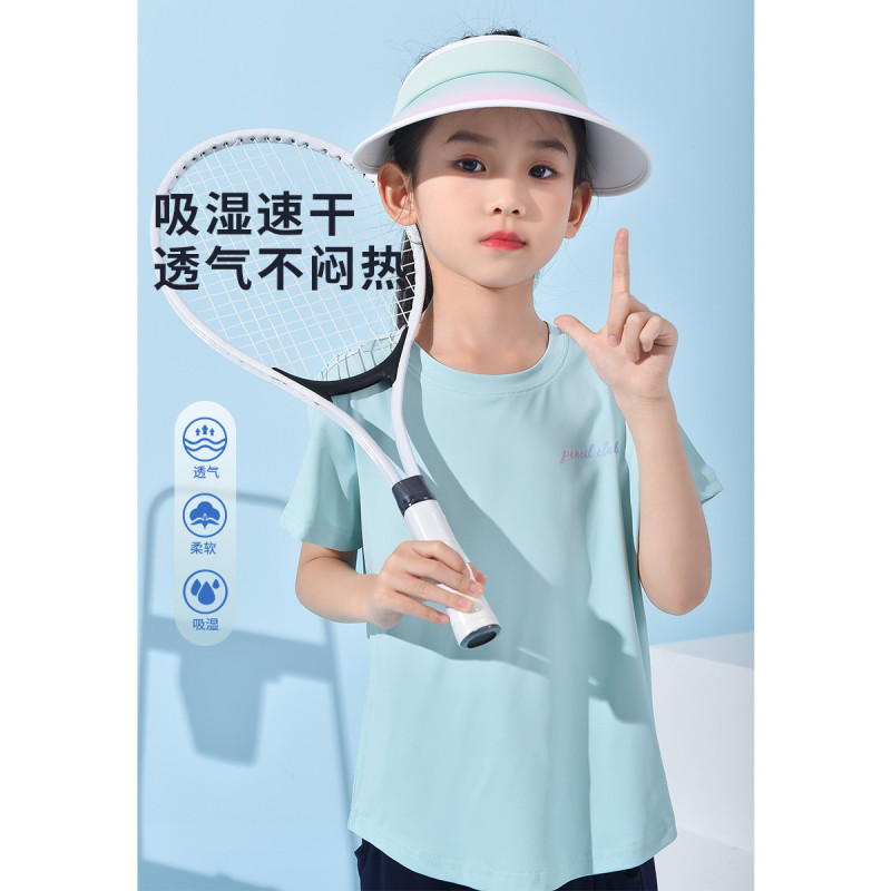 [一口价29元]铅笔俱乐部童装2025夏装新款女童t恤儿童速干短袖中大童薄款上衣
