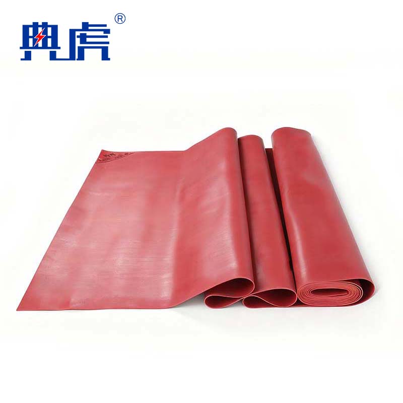 典虎 绝缘胶垫 红色平面 10kv 10米*1米*5mm 卷高清大图