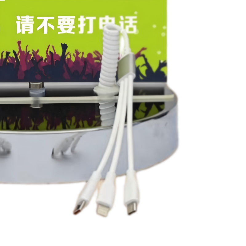 手机充电站台式充电器银行便民立式桌面公共充电桩 不锈钢圆底座A4高清大图