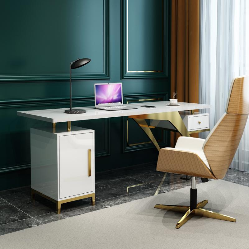现代轻奢北欧小户型ins网红电脑桌家用烤漆简约老板办公桌书桌