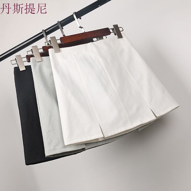 半身裙女2018春夏装开叉包臀裙高腰显瘦短裙学院风a字裙包裙