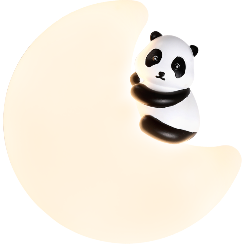 欧普照明柔光儿童房床前灯壁灯玄关灯熊猫灯花花开灯