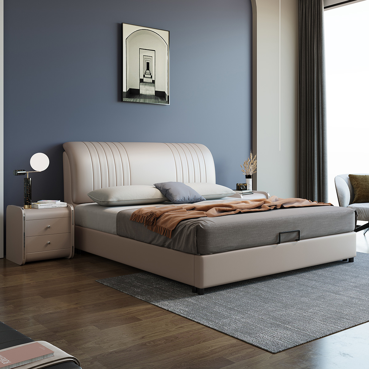 5米家用婚床主卧大床双人1.8米轻奢皮艺床