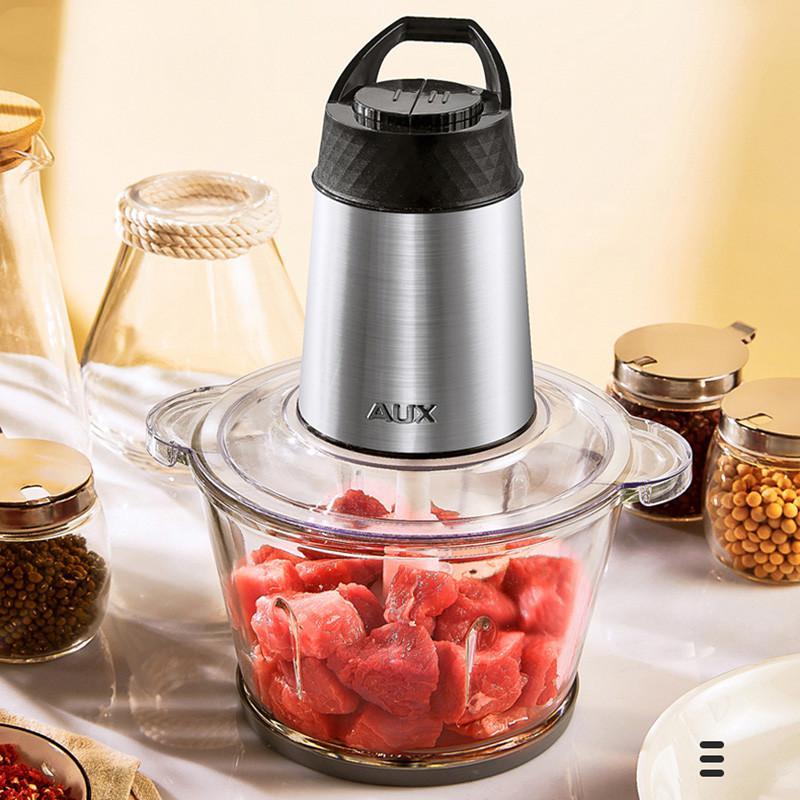 奥克斯家用绞肉机小型全自动打肉泥碎菜蒜蓉辅食打肉机