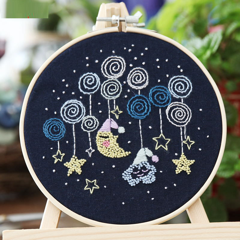 星空15*15厘米 [无绣绷款] 立体刺绣diy学生手工制作创意成人材料包