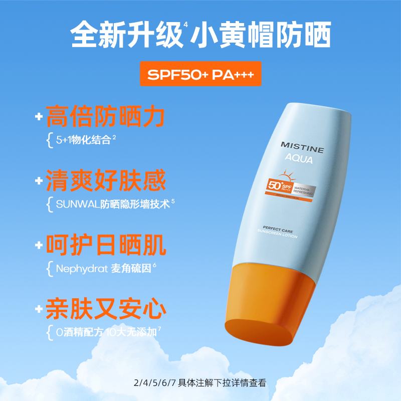蜜丝婷Mistine小黄帽面部防晒霜乳40ml 隔离清爽SPF50+ PA+++