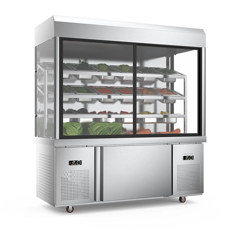 乐创lecon麻辣烫展示柜冷藏冷冻冰箱商用保鲜柜点菜柜串串设备风幕柜