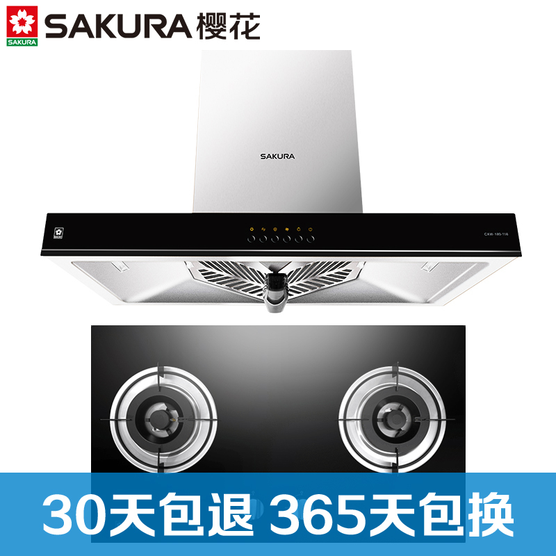 樱花(Sakura)免拆洗欧式按键式抽油烟机燃气灶烟灶套餐CXW-180-116+A32 16立方 天然气