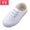 可莉允儿童小白鞋帆布童鞋幼儿园白球鞋男女童运动鞋系带白色六一网球鞋运动休闲鞋